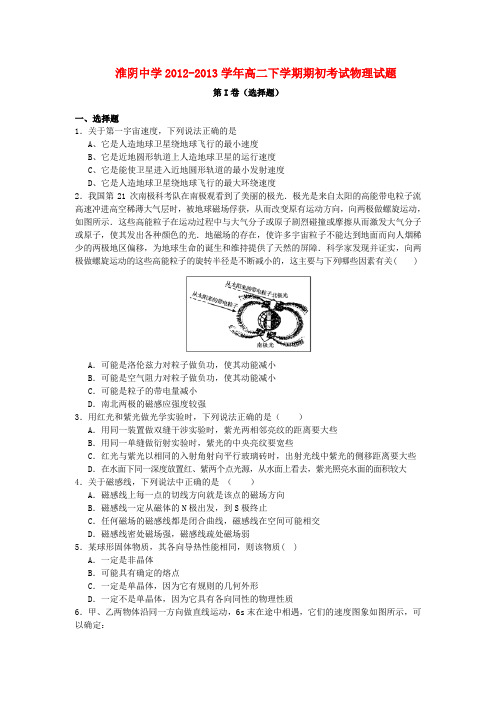 江苏省淮阴中学高二物理下学期期初考试新人教版