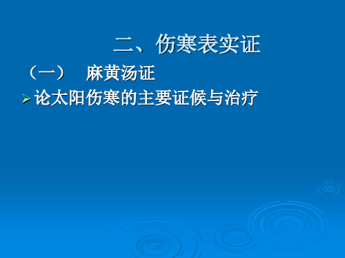 伤寒论课件：伤寒表实证