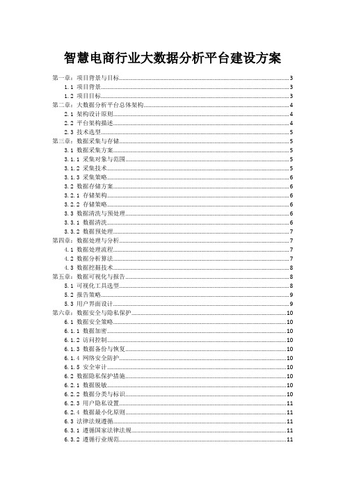 智慧电商行业大数据分析平台建设方案