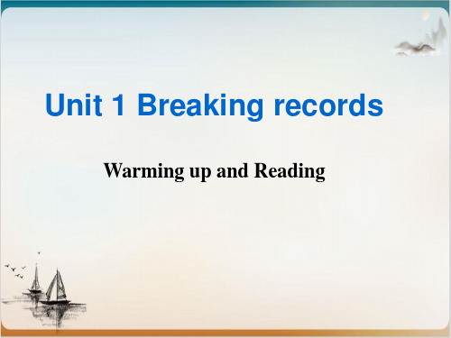 人教英语选修UnitWarmingupandReading公开课-PPT