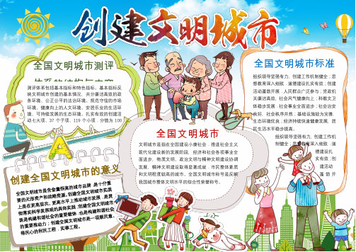 创建文明城市手抄报小报Word【word小报手抄报模板】