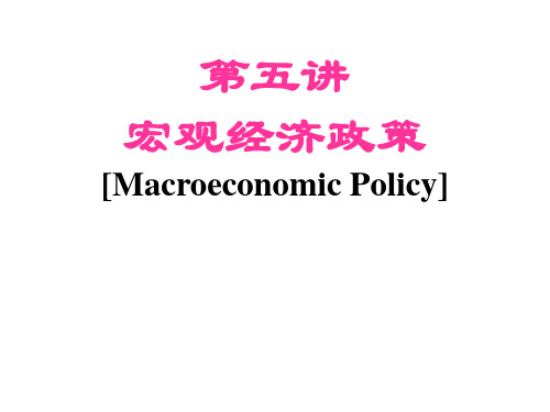 第五讲 宏观经济政策