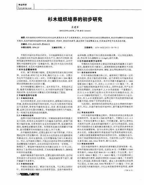 杉木组织培养的初步研究