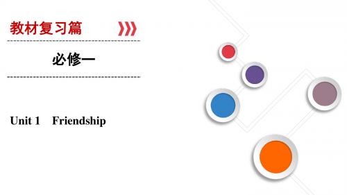 2019大一轮高考总复习英语(人教版)课件：必修1+Unit+1+Friendship