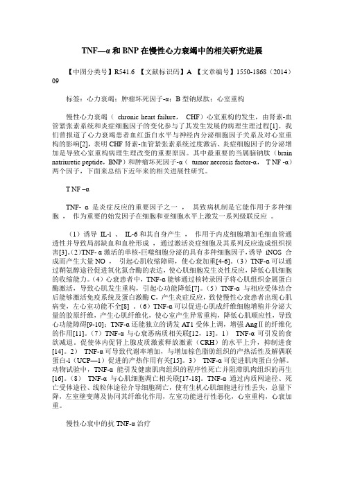 TNF—α和BNP在慢性心力衰竭中的相关研究进展