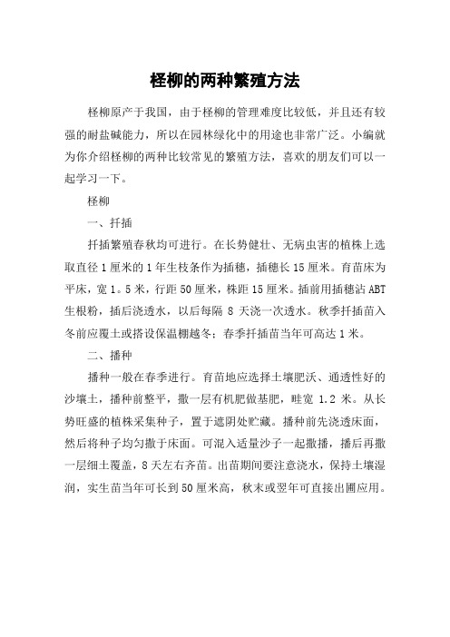 柽柳的两种繁殖方法