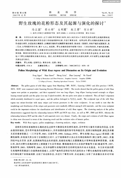 野生玫瑰的花粉形态及其起源与演化的探讨