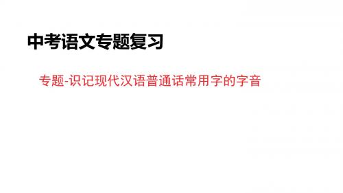 专题-识记现代汉语普通话常用字的字音