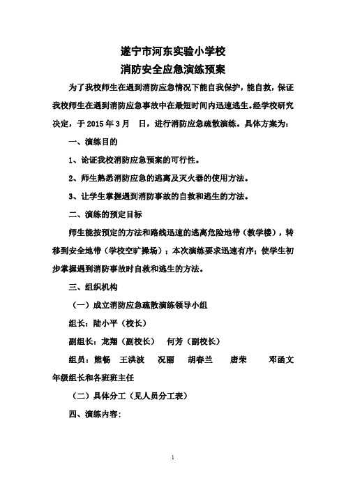 河东实小消防安全应急演练方案