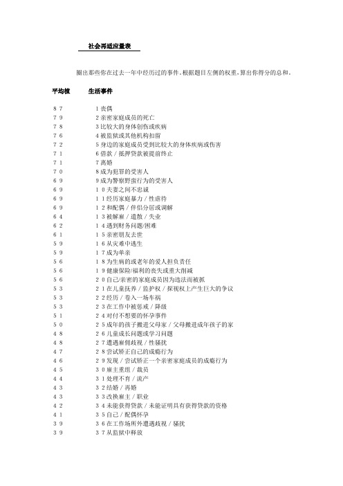 社会再适应量表