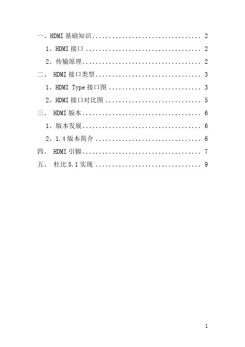 关于HDMI一些资料