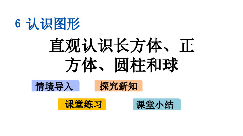 北师大版一年级数学上册6.1 直观认识长方体、正方体、圆柱和球
