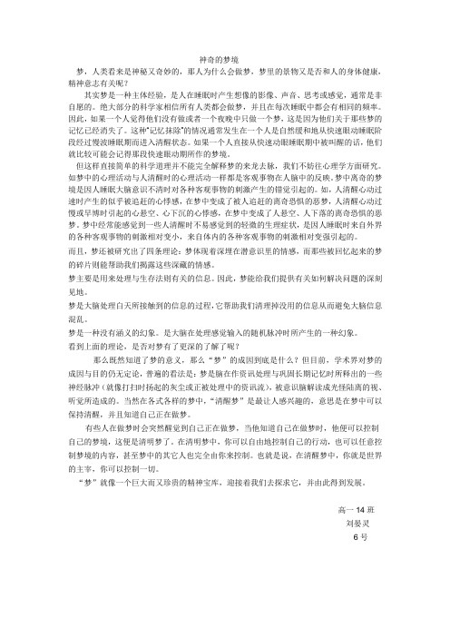 神奇的梦境
