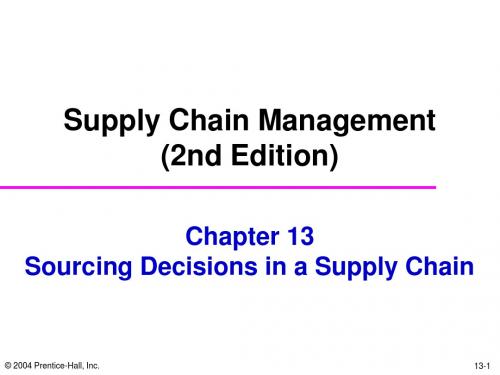 ChopraCh13Sourcing Decisions in a Supply Chain