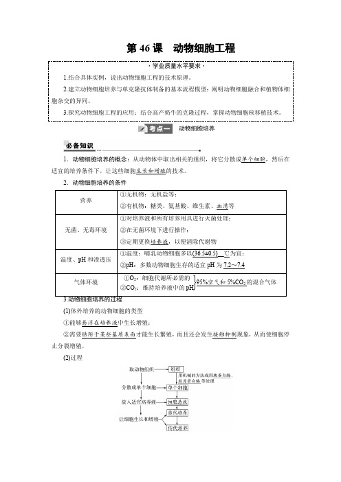 2025年高考生物一轮复习51第十单元第46课动物细胞工程