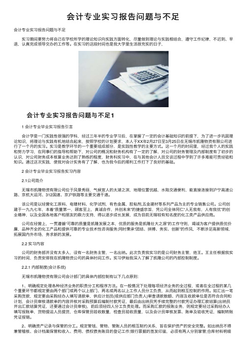 会计专业实习报告问题与不足