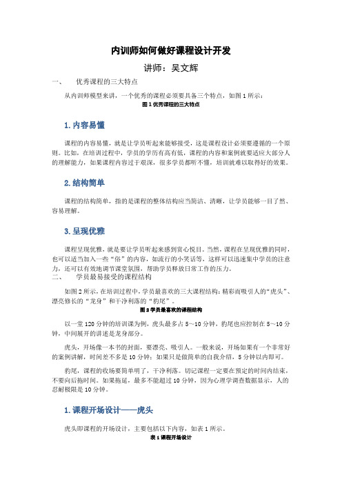 内训师如何做好课程设计开发--吴文辉