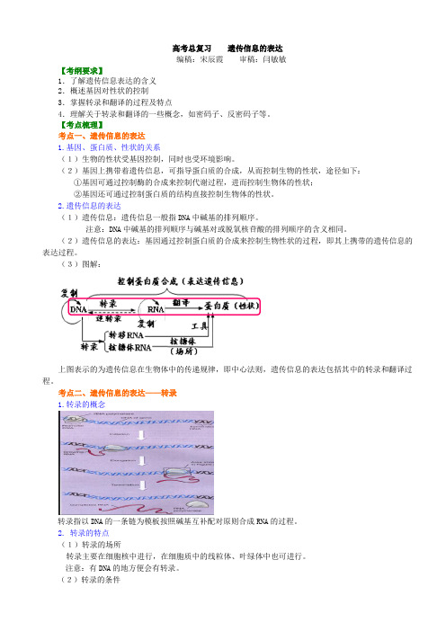知识讲解——遗传信息的表达
