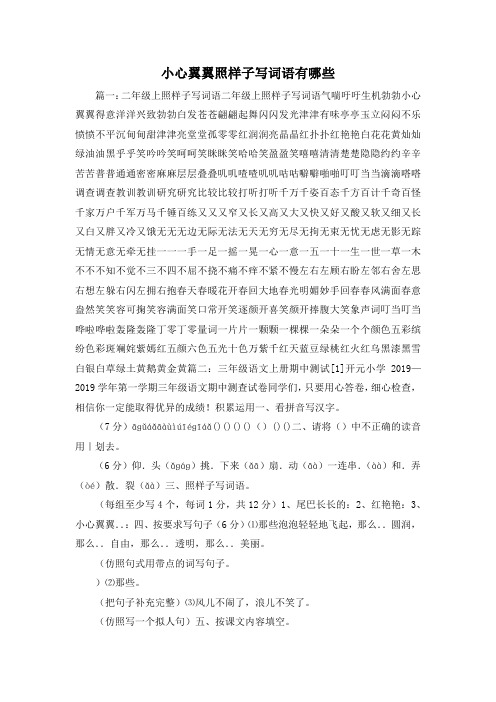 最新-小心翼翼照样子写词语有哪些 精品