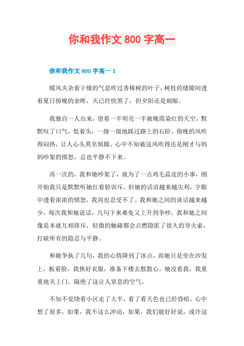你和我作文800字高一