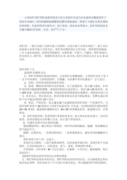 玉米秸秆青贮