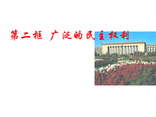 九年级政治广泛的民主权利课件(新编201911)