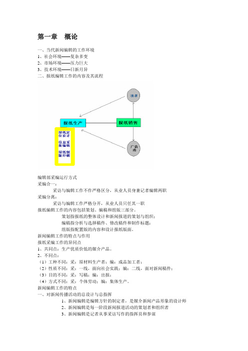 新闻编辑主要内容