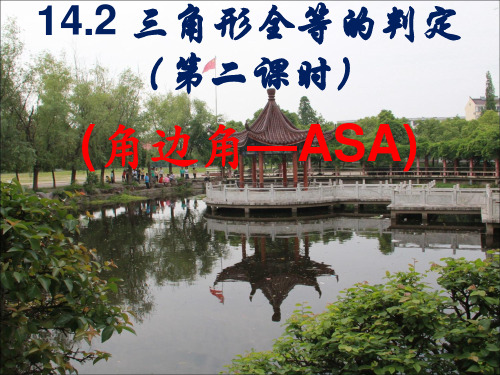 沪科版八年级数学上14.2全等三角形的判定(第二课时)课件综述