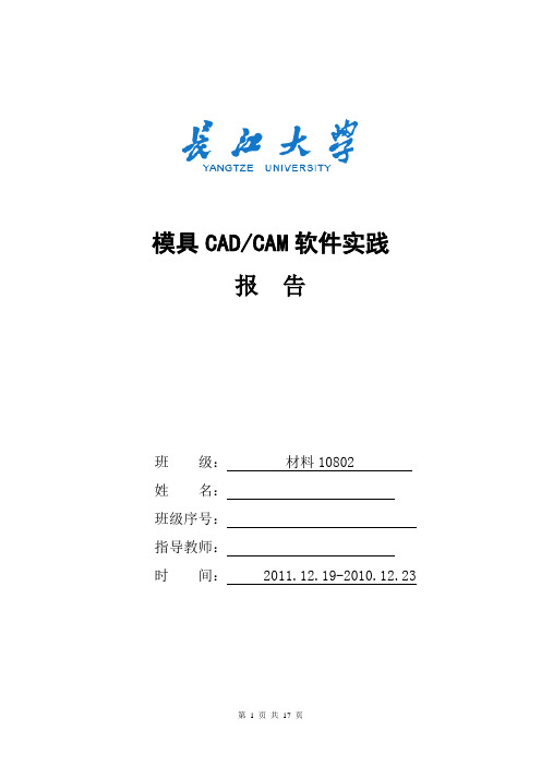 模具CADCAM软件实践报告