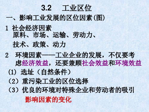 影响工业发展的区位因素