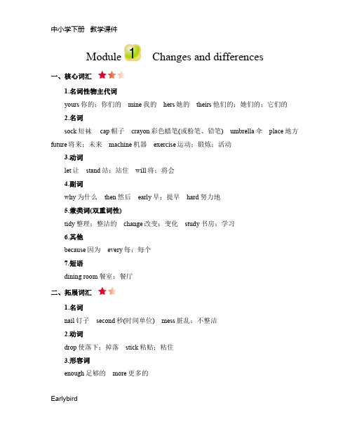2020春沪教牛津五年级英语下册教学资料- Module 1 知识清单