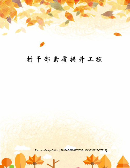 村干部素质提升工程
