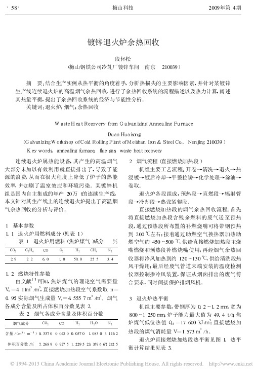 镀锌退火炉余热回收_段怀松