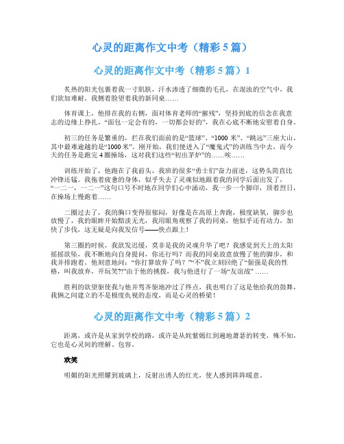 心灵的距离作文中考(精彩5篇)