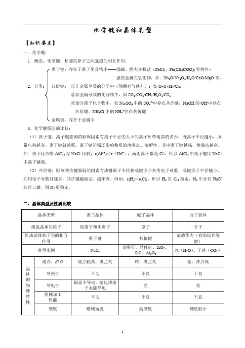 化学键和晶体类型