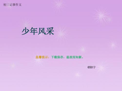 初三记事作文《少年风采》650字(总8页PPT)