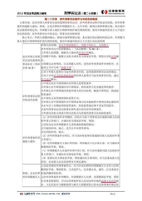 第二十四章 涉外刑事诉讼程序与司法协助制度