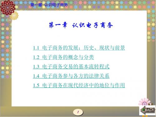 电子商务基础和应用第1章 认识电子商务