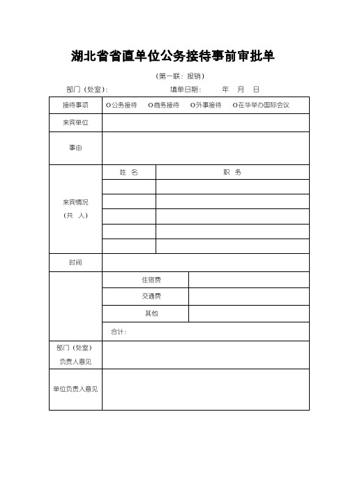 10公务接待事前审批单