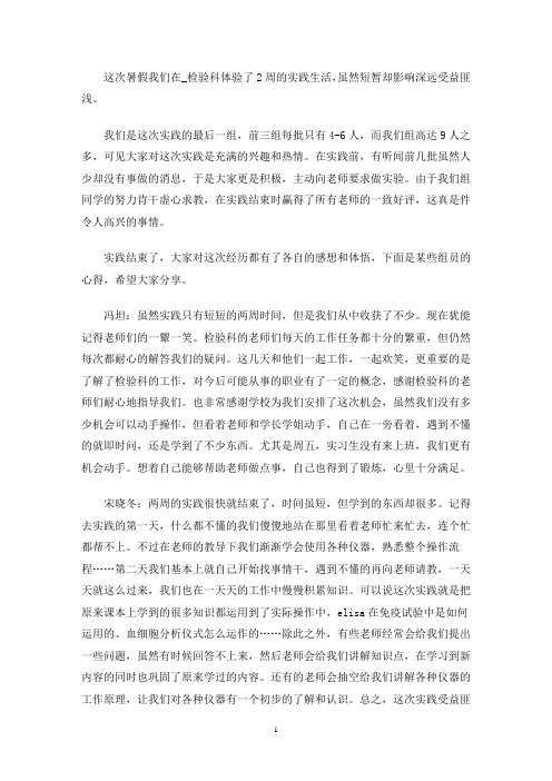 临检实习个人总结(最新)