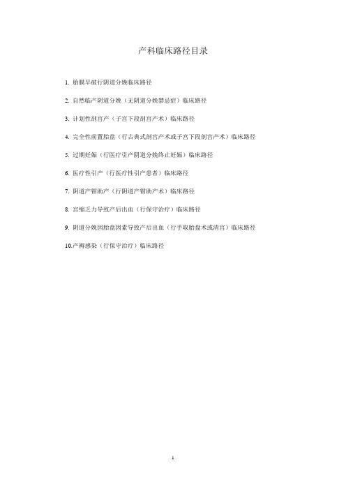 产科临床路径