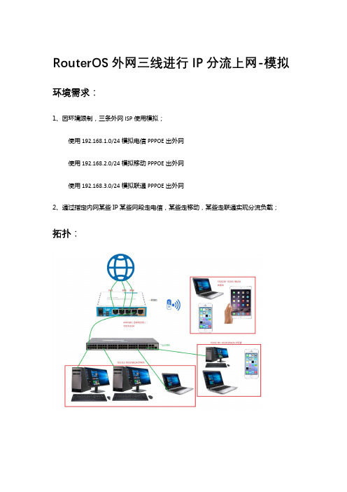 RouterOS外网三线进行IP分流上网