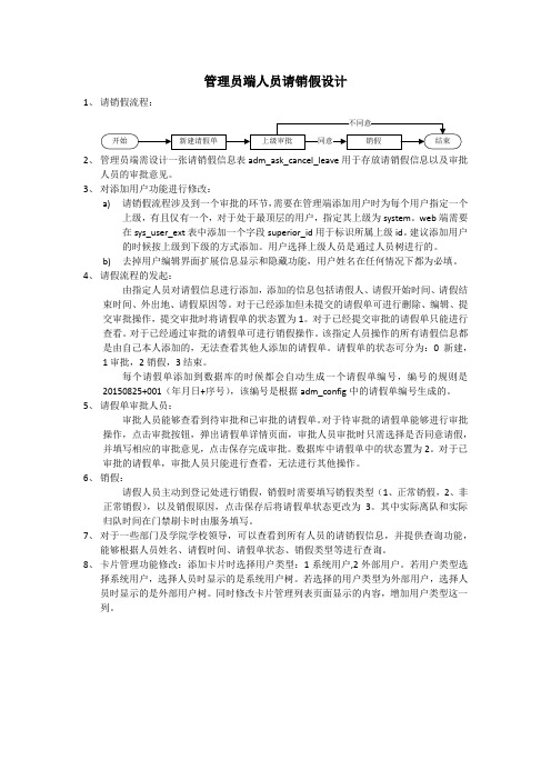 管理员端人员请销假设计