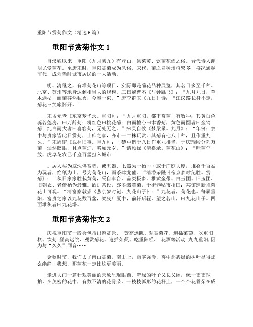 重阳节赏菊作文