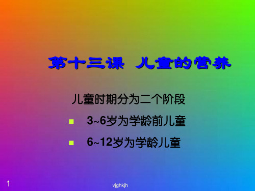 儿童时期分为二个阶段 3~6岁为学龄前儿童 6~12岁为学龄儿童1939