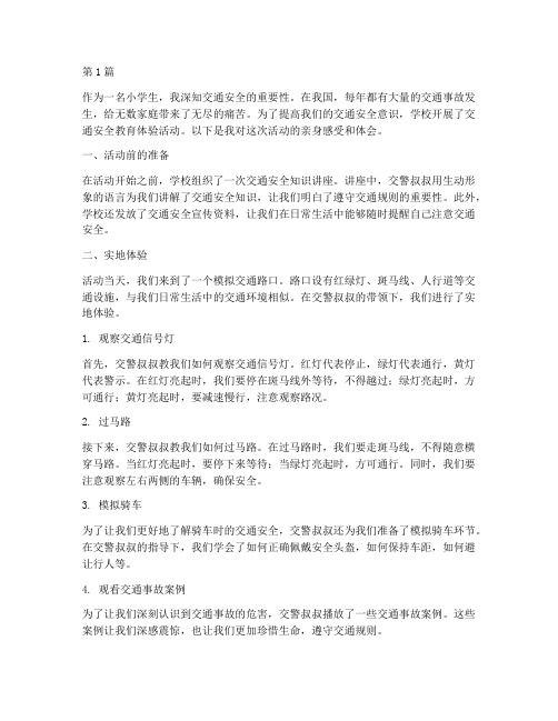交通安全教育体验小学生(3篇)