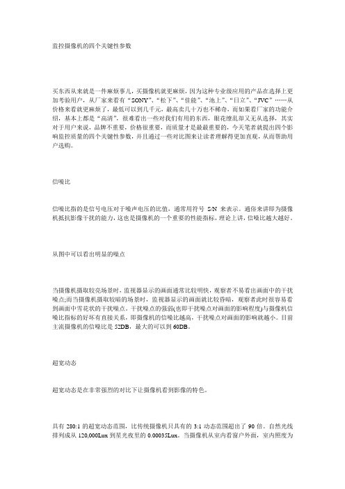 监控摄像机的四个关键性参数