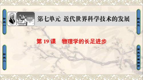 高中历史第7单元近代世界科学技术的发展第19课物理学的长足进步课件北师大版必修3