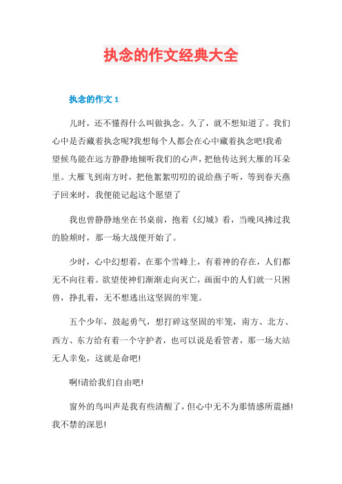 执念的作文经典大全