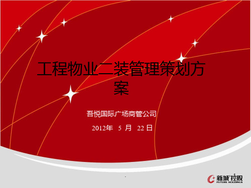 2012年吾悦国际广场工程物业二装管理策划方案PPT课件